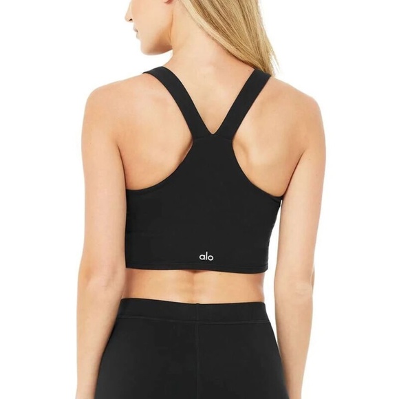 Alo Yoga Women's Airbrush Real Bra Tank Top - Black - Picture 2 of 10